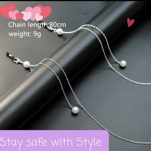 Brand New 2 way Mask/Eyeglasses Chain Silver chain